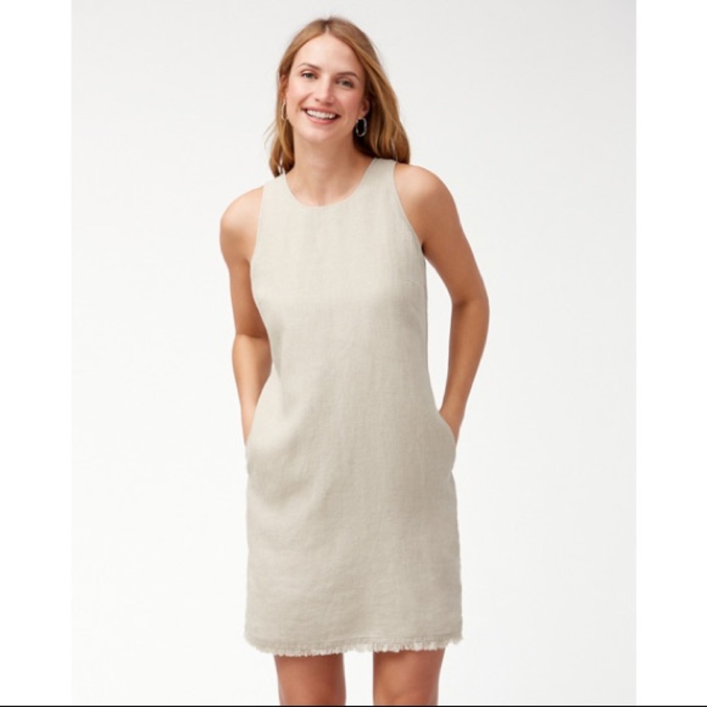 TOMMY BAHAMA Sleeveless Linen Dress w/ Pockets S